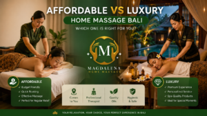 Affordable vs luxury Home Massage Bali service inside a private villa in Bali