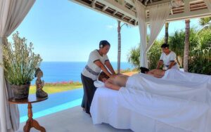Massage Home Service in Bali in a private villa with professional therapist setup