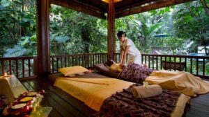 Massage Home Service in Bali in a private villa with professional therapist setup