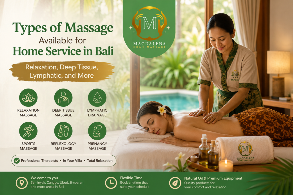Professional home massage service in Bali with relaxation and deep tissue therapy at private villa